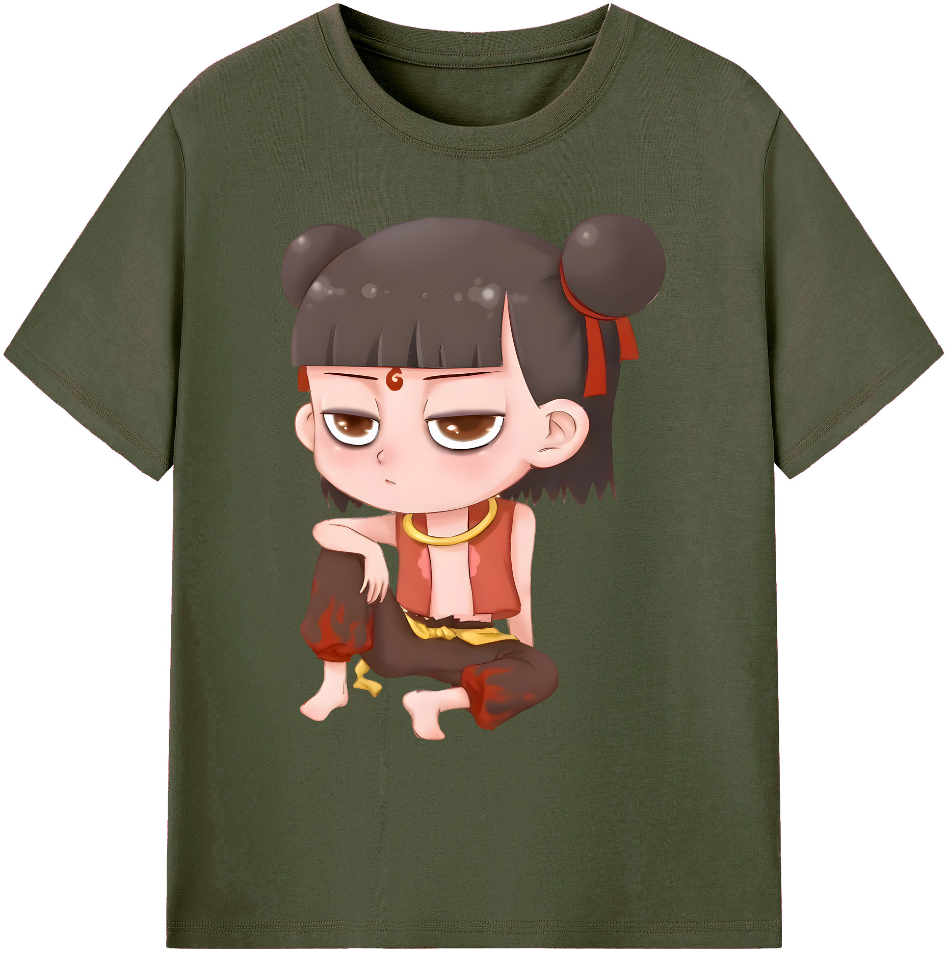 （画像用） Ne Zha 2 ナタ 魔童の大暴れ 綿100％ メンズ半袖Tシャツ｜肌触りやわらか＆通気性